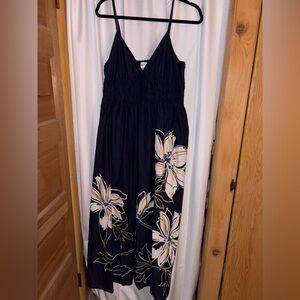 Elegant Blue Floral Maxi Dress